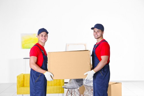 Removal van and moving boxes for a house move in Lambeth