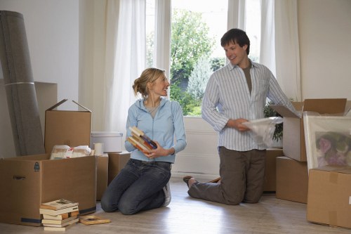 Loading household items into a van during a Lambeth move